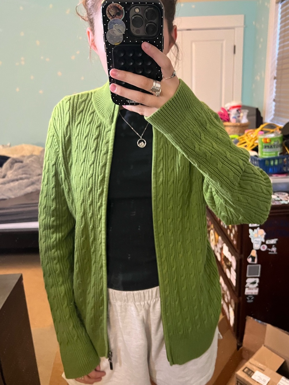 Green zip up